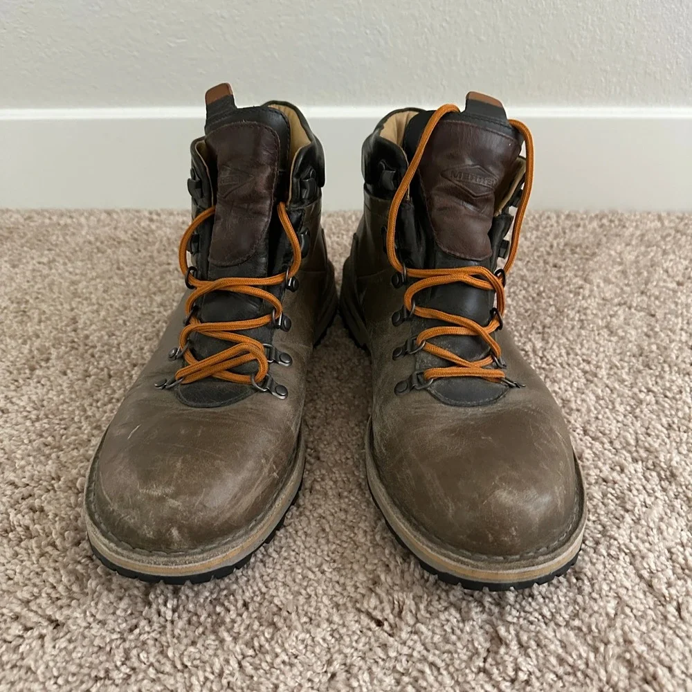 Merrell Waitsfield Sugarbush Hiking Boots Mens 9.5 Dusty Olive Leather J49335